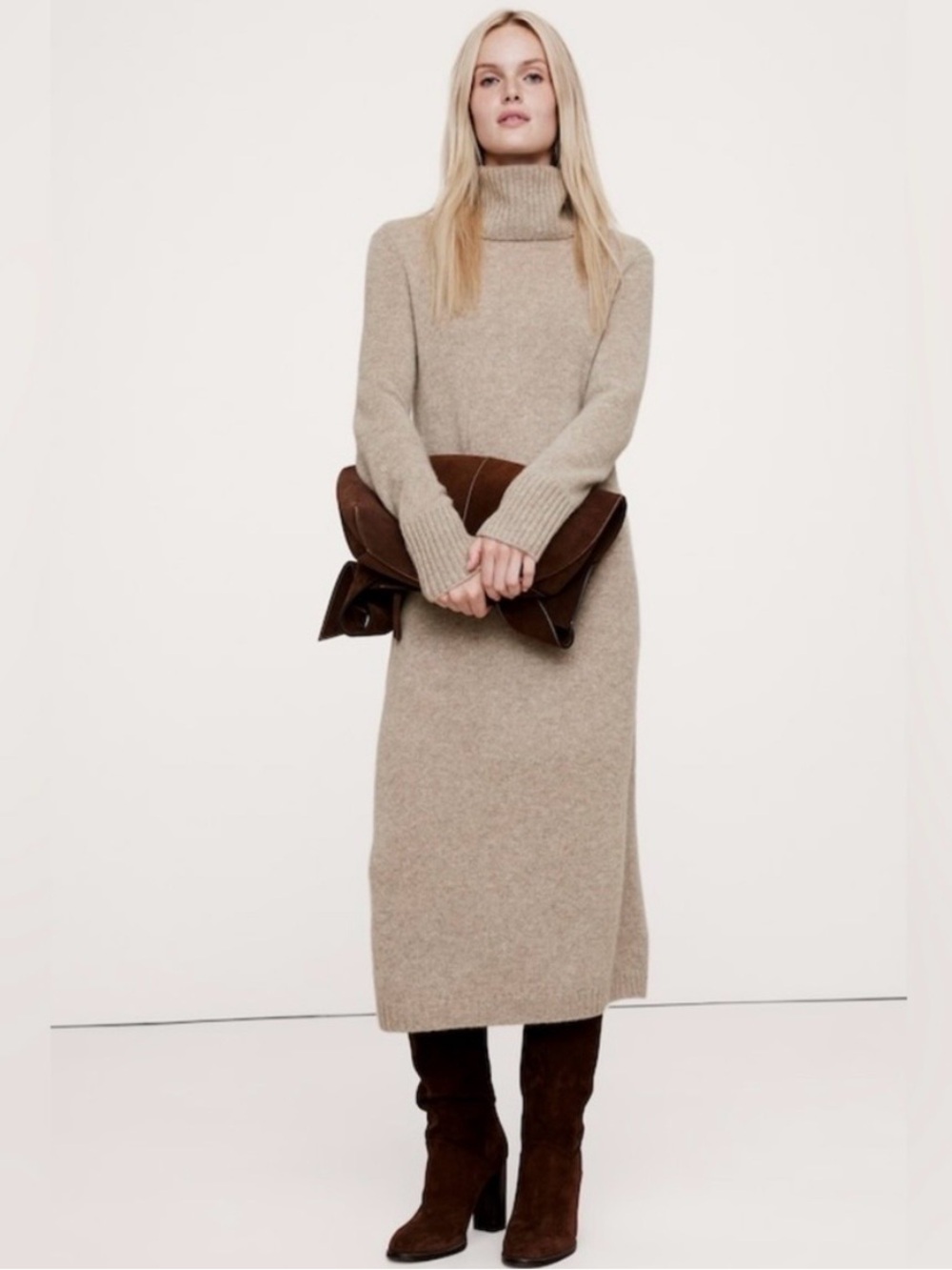 Cashmere Turtleneck Sweater Dress